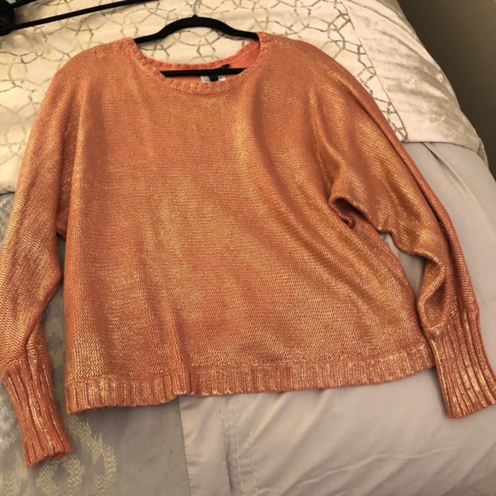 NWOT - BCBG MaxAzria Metallic rose gold sweater